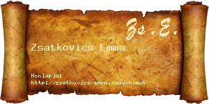 Zsatkovics Emma névjegykártya